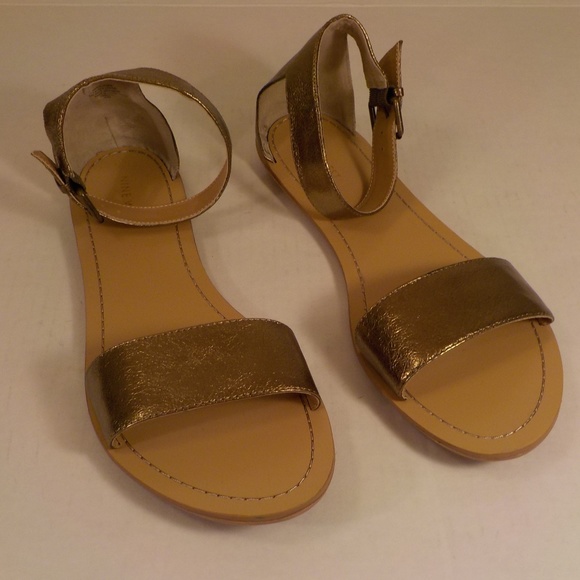Nine West Shoes - Nine West Solitude Sandals Gold 12M Leather Flats